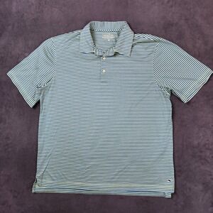 Vineyard Vines Polo Shirt Mens Medium Blue Green Stripe Short Sleeve Golf Casual